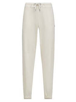 Спортивные хлопковые штаны Moncler с мягким флисом, регулируемой талией на шнурке и карманами 11034620