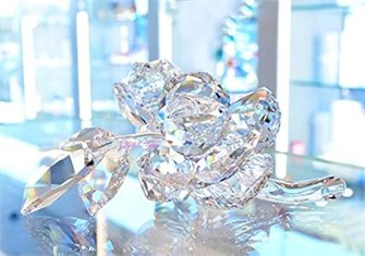 Swarovski Серебристая хрустальная фигурка с розовыми букетами, элегантный элемент декора для интерьера 11079993