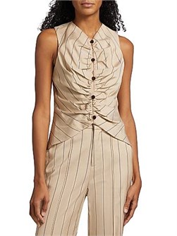 Жилет с V-образным вырезом и пуговицами All Buttoned Up от Rosie Assoulin, 63% вискоза, 35% хлопок 11034757