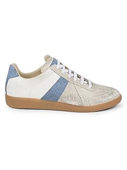 Кожаные кроссовки на низкой резиновой подошве с круглым носком от Maison Margiela Replica 11031793