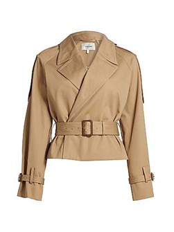 Хлопковое пальто The Swing Trench от Frame с поясом и двубортной застёжкой на пуговицах 11028608