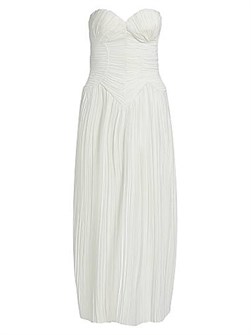 Платье без бретелей с фактурными складками, вырезом в форме сердца и разрезом сзади от Cult Gaia, модель Ashika 11034412