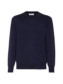 Лёгкий хлопковый свитер от Brunello Cucinelli с круглым вырезом, 100% хлопок, сделано в Италии 11035761