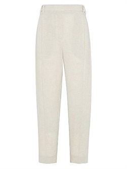 Brunello Cucinelli Льняные блестящие брюки с декором из монели, производство Италия 11031838