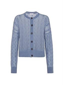 Кардиган с косичками из мохера и шерсти от Brunello Cucinelli, 50% мохера 11035786