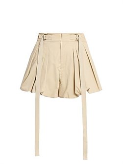 Chloe Шорты Chloe из плетёного 100% хлопка с поясом и пузырчатым подолом, производство Италия 11035061