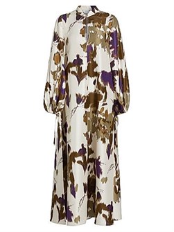 Макси-платье Maesa из шелка с абстрактным принтом и разрезом, летнее, Max Mara, Италия 11031212