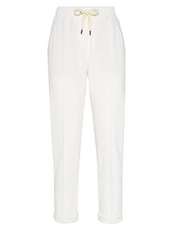 Легкие спортивные хлопковые брюки с монограммой от Brunello Cucinelli, 98% хлопок, Италия 11031423