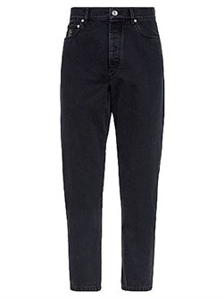 Джинсы Brunello Cucinelli из серого денима с узнаваемым кроем и пятью карманами, Италия 11034399