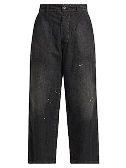 Широкие джинсы Maison Margiela из итальянского хлопкового денима с эффектом винтажной каменной стирки 11031254