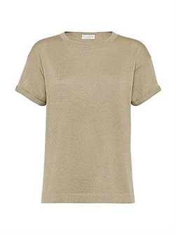 Легкий кашемировый и шелковый свитер Brunello Cucinelli с круглым вырезом и манжетами, 51% кашемир 11031854