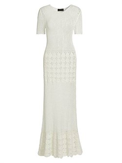 Макси-свитер Yoko из хлопковой пряжи Nili Lotan с круглым вырезом и короткими рукавами 11034747