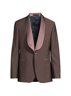 Элегантный ужинный пиджак из шерсти и мохера с сатиновыми деталями от Paul Smith, Италия 11035370