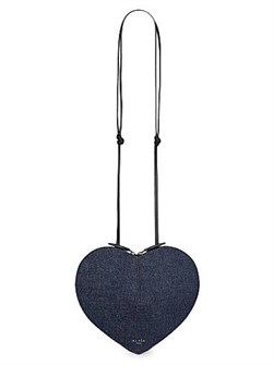 Alaia Стильная женская сумка через плечо в форме сердца из премиального денима с регулируемым ремешком и молнией 11035314