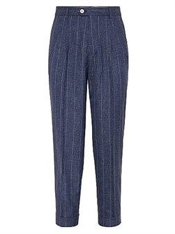 Брюки из virgin wool с двойными складками и свободным кроем, Brunello Cucinelli, Италия 11036150