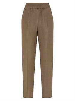 Широкие брюки из вискозы и льна с карманами от Brunello Cucinelli, 73% вискозы, изготовленные в Италии 11031824