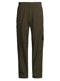 Стрейчевые рипстоп штаны Stone Island с эластичным поясом и карманами на кнопках 11027750