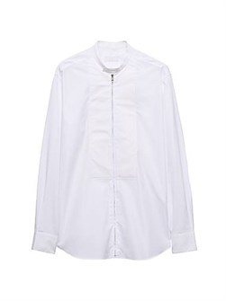 Хлопковая рубашка Prada с классическим фасоном и стоячим воротником 11031145