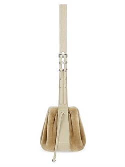 Givenchy Небольшая круглая сумка из овчины цвета тыквы с регулируемым кожаным ремешком и одним отделением 11034642