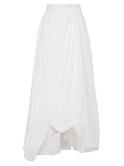 Юбка из пузырьков техно-хлопкового поплина Brunello Cucinelli с боковой молнией, 75% хлопок, Италия 11031430