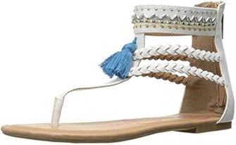 Детские сандалии-гладиаторы от Jessica Simpson с задней молнией, плетёной отделкой и кисточкой 10022363