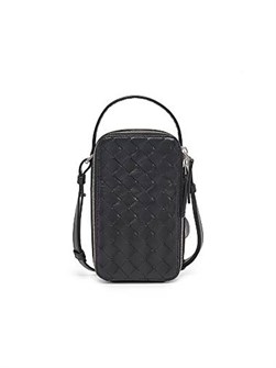 Bottega Veneta Кожаная сумочка с интарсией для телефона, с ручкой и регулируемым плечевым ремешком 11034882