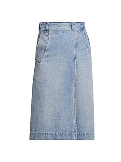 Victoria Beckham Denim Wrap Midi-Skirt 11023928