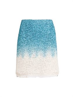 Мини-юбка Ombre из шерсти и шелка от Bottega Veneta с застежкой-молнией и шелковой подкладкой 11034530