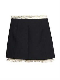 Шороховатая мини-юбка от Victoria Beckham с двойными рюшами и передними складками, Великобритания 11024010