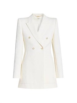 Жаккардовый хлопковый жакет Chloe с высоким воротником, двубортной застежкой и карманами, Италия 11035058