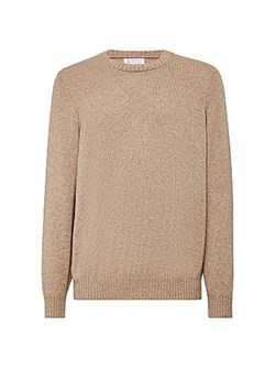 Кашемировый джемпер Brunello Cucinelli с круглым вырезом, 100% кашемир, производство в Италии 11031901