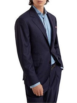 Блейзер из тонкой шерсти от Brunello Cucinelli с воротником и карманами, 100% шерсть, произведено в Италии 11034601