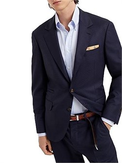 Пиджак из чистой шерсти с рисунком гусиной лапки, пуговицами и карманами, Brunello Cucinelli 11034568