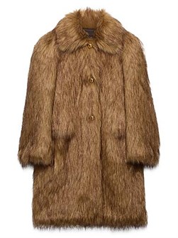 Пальто Aspen от Prada, прямого кроя, на подкладке, с воротником-рубашкой, с фальшкарманами, из искусственного меха 11031315