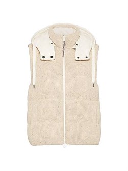 Жилетка из хлопка с английским рубчиком Brunello Cucinelli с утеплителем из 90% гусиного пуха 11035793