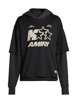 Худи Star из сетчатого трикотажа с капюшоном и длинными рукавами Amiri, 100% хлопок, произведено в Италии 11028305