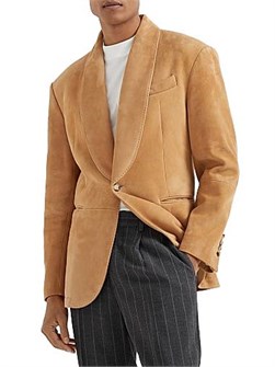 Блейзер из замши Brunello Cucinelli с шалевым воротником и пуговицами из рога, Италия 11031923