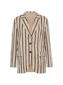 Блейзер из органзы от Brunello Cucinelli с вышивкой и эффектной пуговицей из коровьего рога, Италия 11031817