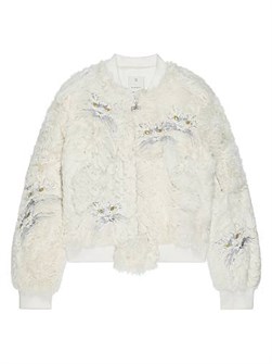Бомбер из овечьего меха Givenchy с вышитой отделкой в виде котов, классический крой, произведен в Италии 11034408