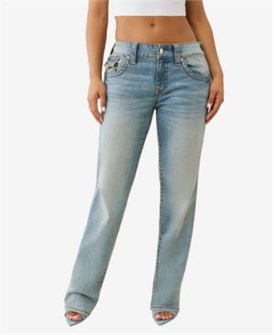 True Religion Женские джинсы Ricki Relaxed Big T Flap из мягкого денима с пуговичной застежкой и молнией 11222061