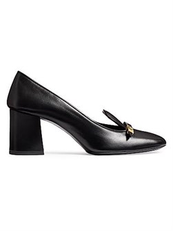 Кожаные лоферы Elio с миндалевидным носком и каблуком-блоком 65 мм от Khaite 11024248