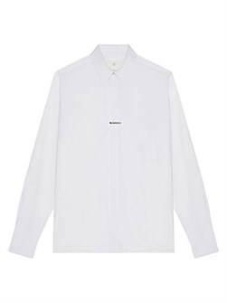 Рубашка-лонгслив из хлопкового поплина Givenchy с классическим воротником и скрытой застежкой 11008820