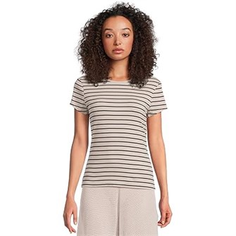 Футболка Joy Stripe от Michael Stars из модала и хлопка, с короткими рукавами и классическим силуэтом 11235461