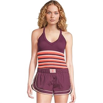 Футболка FP Movement All Clear с V-образным вырезом и полосками, лёгкая и дышащая, 94% хлопок 11228505