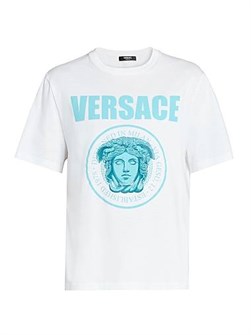 Футболка Versace из хлопкового джерси с принтом Medusa Rock, круглый вырез, 100% хлопок 11012879