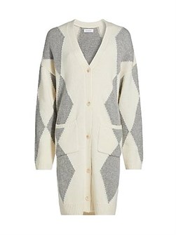 Кардиган Naadam из шерсти и кашемира с алмазным узором, V-образным вырезом и пуговицами 11022779