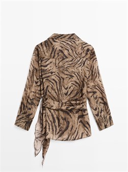 Рубашка Massimo Dutti с боковой завязкой и длинными рукавами 11202001