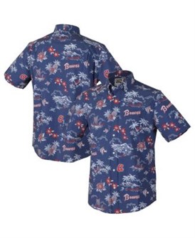 Reyn Spooner Мужская синяя рубашка Kekai Atlanta Braves на пуговицах, 4-х сторонняя стрейчевая ткань 11177150