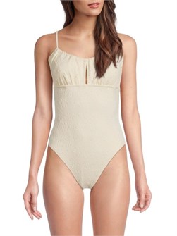 Текстурированный купальник-балконет Red Carter с вырезом и тонкими регулируемыми бретелями 11170073