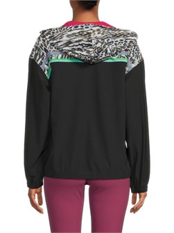 Спортивная куртка с капюшоном и длинными рукавами с ярким принтом Bee Active от Johnny Was 11232126